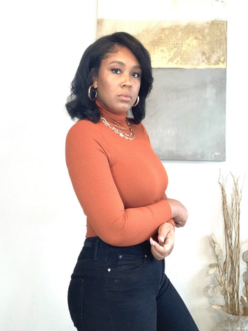 Rust Turtleneck Bodysuit