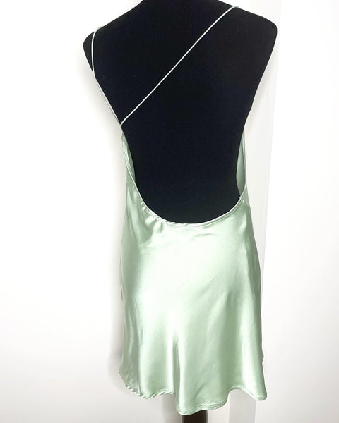 Sage Satin Dress