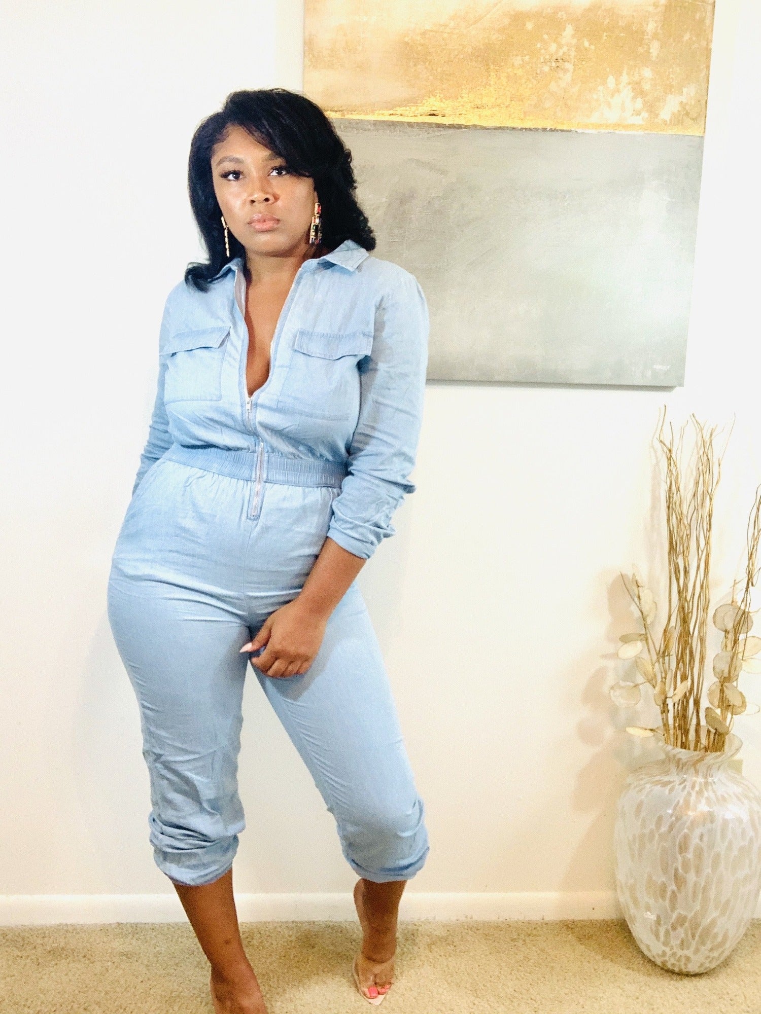 Denim Utility Jumpsuit